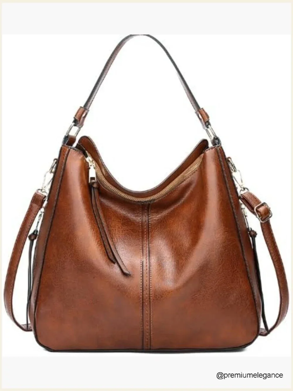 Large Retro Hobo Crossbody Bag Faux Leather Shoulder Purse